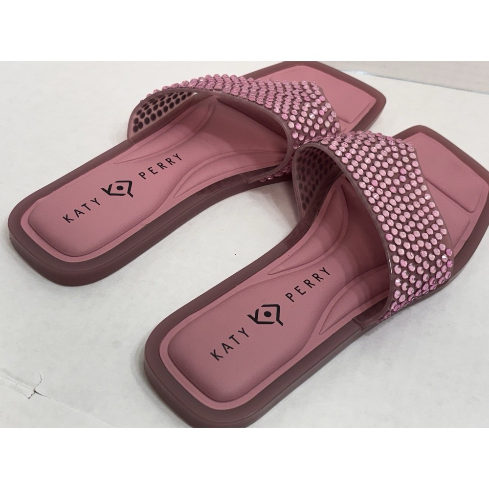 Katy Perry Collections The Geli Pink Rhinestone Jelly Slide Sandals Womens 8 - Picture 7 of 9